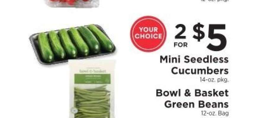 Mini Seedless Cucumbers or Bowl & Basket Green Beans