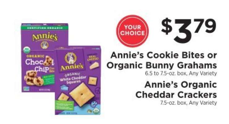 Annie’s Cookie Bites or Organic Bunny Grahams / Annie’s Organic Cheddar Crackers