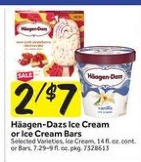 Häagen-Dazs Ice Cream or Ice Cream Bars