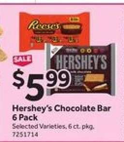 Hershey's Chocolate Bar 6 Pack