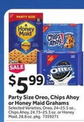 Party Size Oreo, Chips Ahoy or Honey Maid Grahams