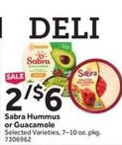 Sabra Hummus or Guacamole