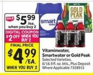 Vitaminwater, Smartwater or Gold Peak