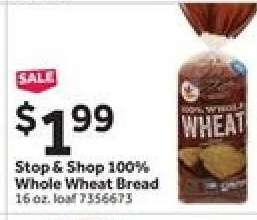 Stop & Shop 100% Whole Wheat Bread