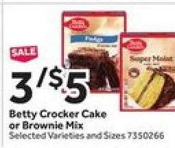 Betty Crocker Cake or Brownie Mix