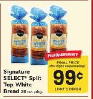 Signature SELECT Split Top White Bread