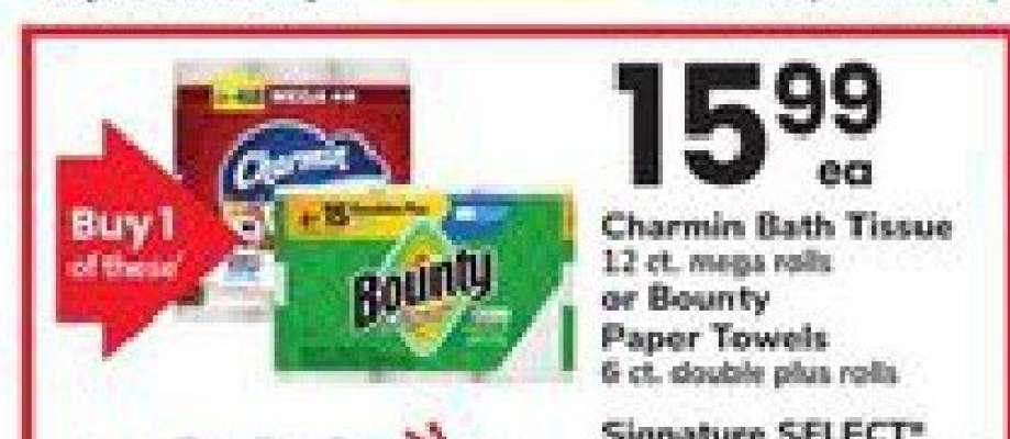 Charmin Bath Tissue or Bounty Paper Towels