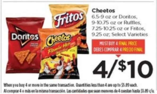 Cheetos, Doritos, Ruffles, Fritos