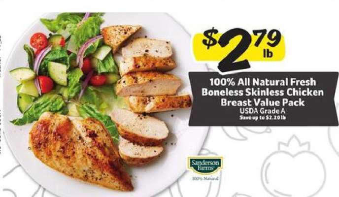 100% All Natural Fresh Boneless Skinless Chicken Breast Value Pack