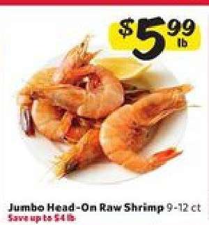Jumbo Head-On Raw Shrimp
