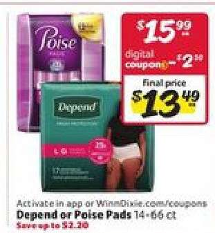 Depend or Poise Pads