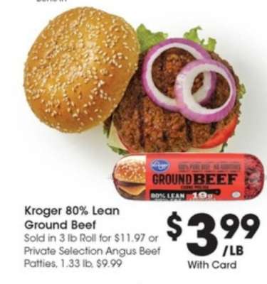 Kroger 80% Lean Ground Beef