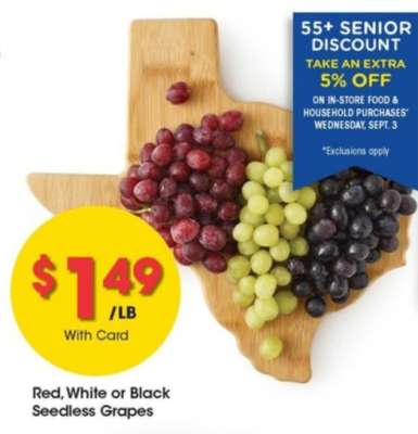 Red, White or Black Seedless Grapes