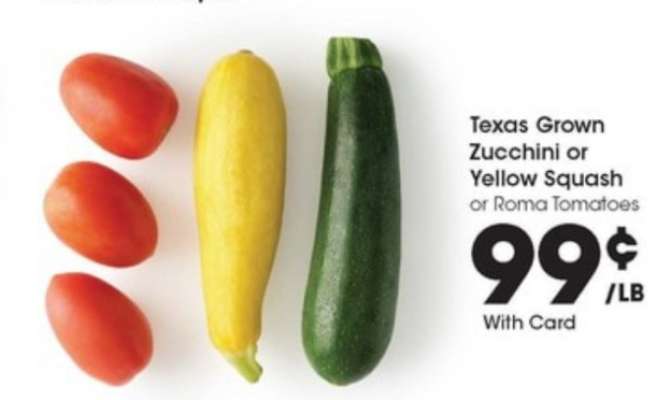 Texas Grown Zucchini or Yellow Squash or Roma Tomatoes