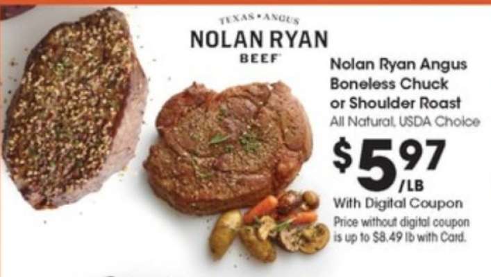 Nolan Ryan Angus Boneless Chuck or Shoulder Roast