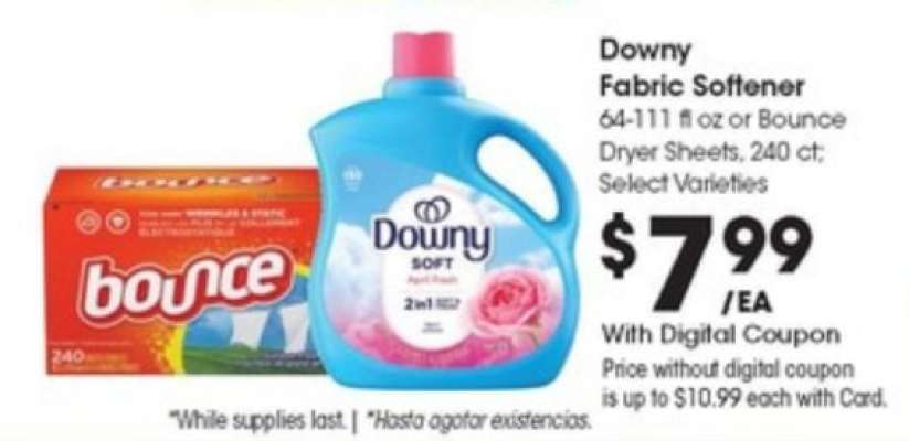 Downy Fabric Softener or Bounce Dryer Sheets