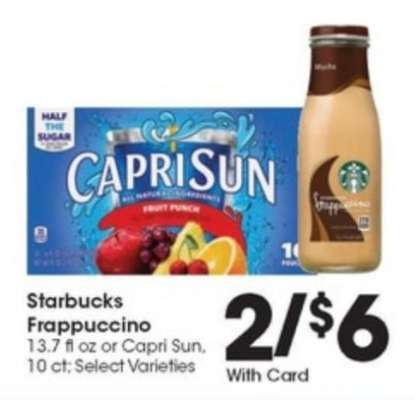 Starbucks Frappuccino or Capri Sun
