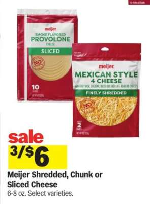 Meijer Shredded, Chunk or Sliced Cheese