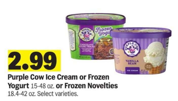 Purple Cow Ice Cream or Frozen Yogurt
