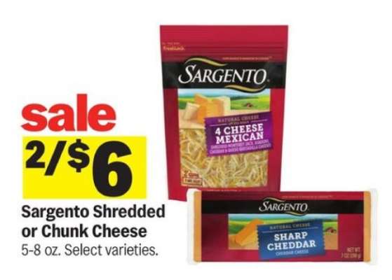 Sargento Shredded or Chunk Cheese*