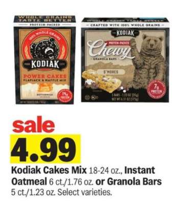 Kodiak Cakes Mix, Instant Oatmeal, or Granola Bars