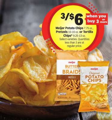 Meijer Potato Chips, Pretzels, or Tortilla Chips