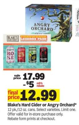 Blake's Hard Cider or Angry Orchard