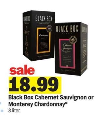 Black Box Cabernet Sauvignon or Monterey Chardonnay