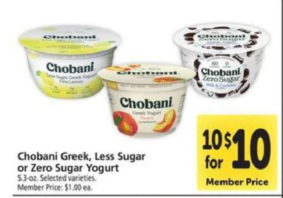 Chobani Greek, Less Sugar or Zero Sugar Yogurt