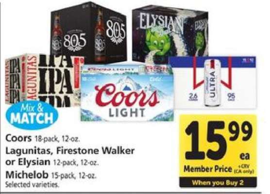 Coors, Lagunitas, Firestone Walker, Elysian, Michelob
