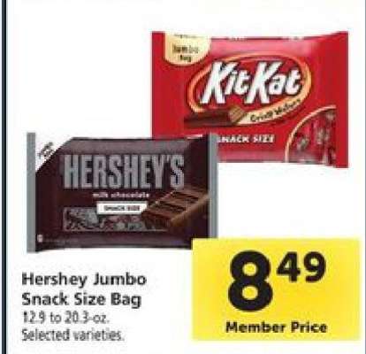 Hershey Jumbo Snack Size Bag