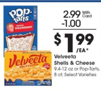 Velveeta Shells & Cheese or Pop-Tarts
