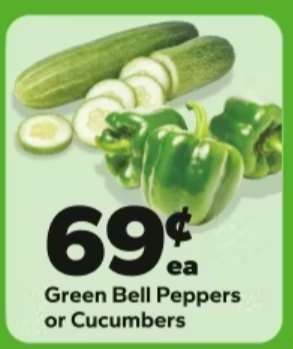 Green Bell Peppers or Cucumbers