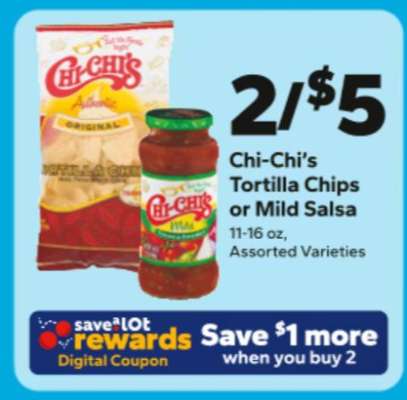 Chi-Chi's Tortilla Chips or Mild Salsa