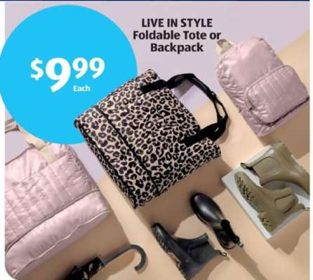 LIVE IN STYLE Foldable Tote or Backpack