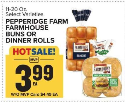 Pepperidge Farm Farmhouse Buns or Dinner Rolls