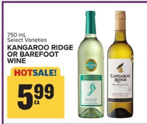 Kangaroo Ridge or Barefoot Wine