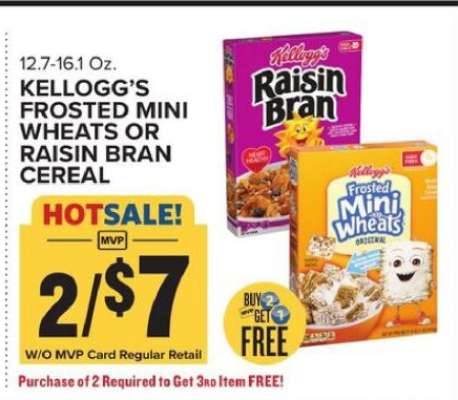 Kellogg's Frosted Mini Wheats or Raisin Bran Cereal