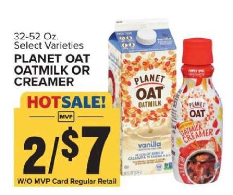 Planet Oat Oatmilk or Creamer