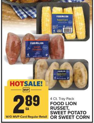 FOOD LION RUSSET, SWEET POTATO OR SWEET CORN