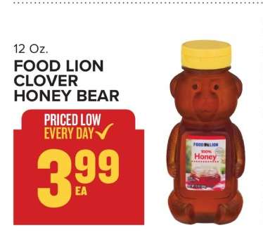 Food Lion Clover Honey Bear