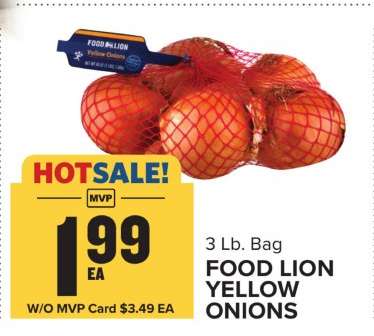 FOOD LION YELLOW ONIONS