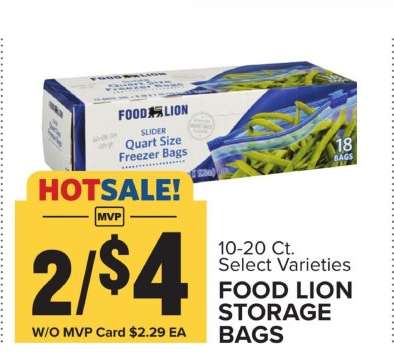 Food Lion Storage Bags