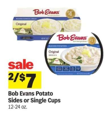 Bob Evans Potato Sides or Single Cups