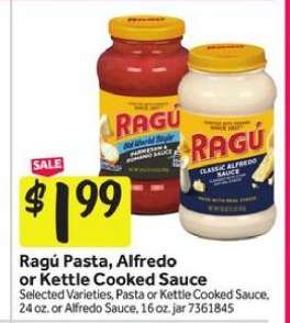 Ragú Pasta, Alfredo or Kettle Cooked Sauce