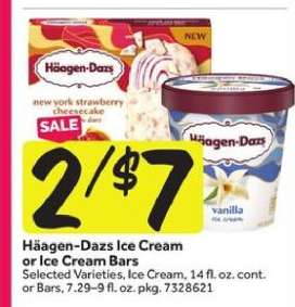 Häagen-Dazs Ice Cream or Ice Cream Bars