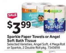 Sparkle Paper Towels or Angel Soft Bath Tissue