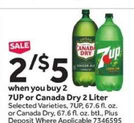 7UP or Canada Dry 2 Liter