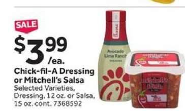 Chick-fil-A Dressing or Mitchell’s Salsa