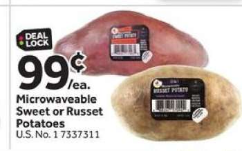 Microwaveable Sweet or Russet Potatoes